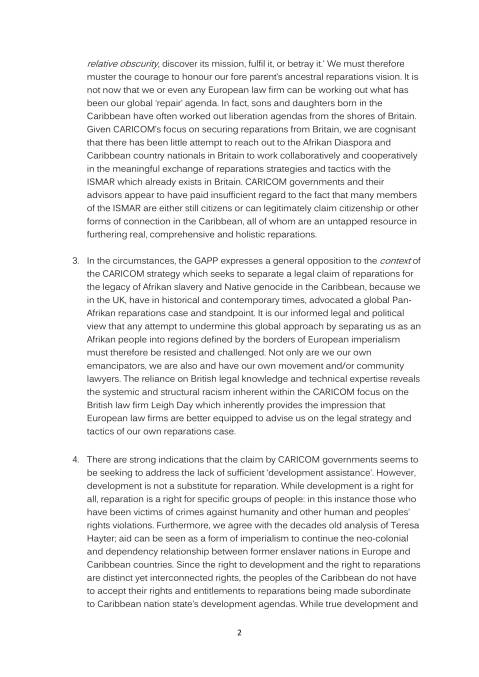 GAPP EMERGING POSITION ON CARICOM REPARATIONS MARCH 2014 - 7 FEB 2015-02
